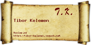 Tibor Kelemen névjegykártya